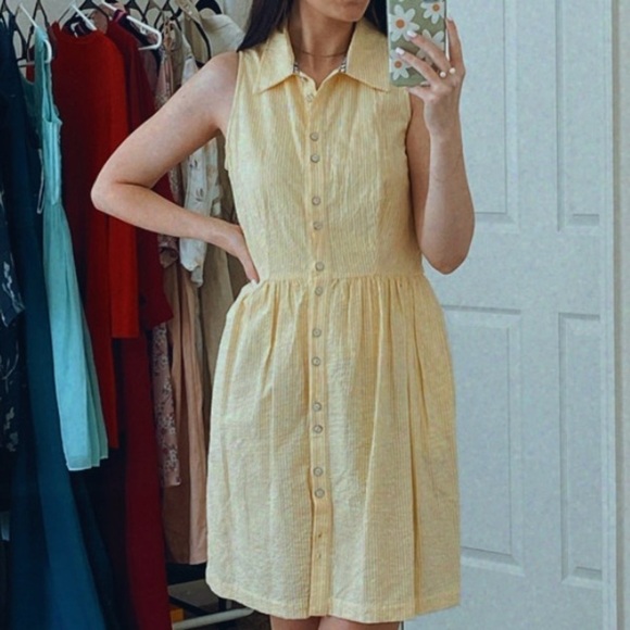 Cremieux Yellow Collared Dress - Picture 2 of 5